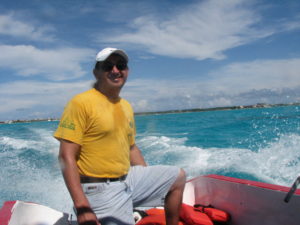 Mike on his boat 