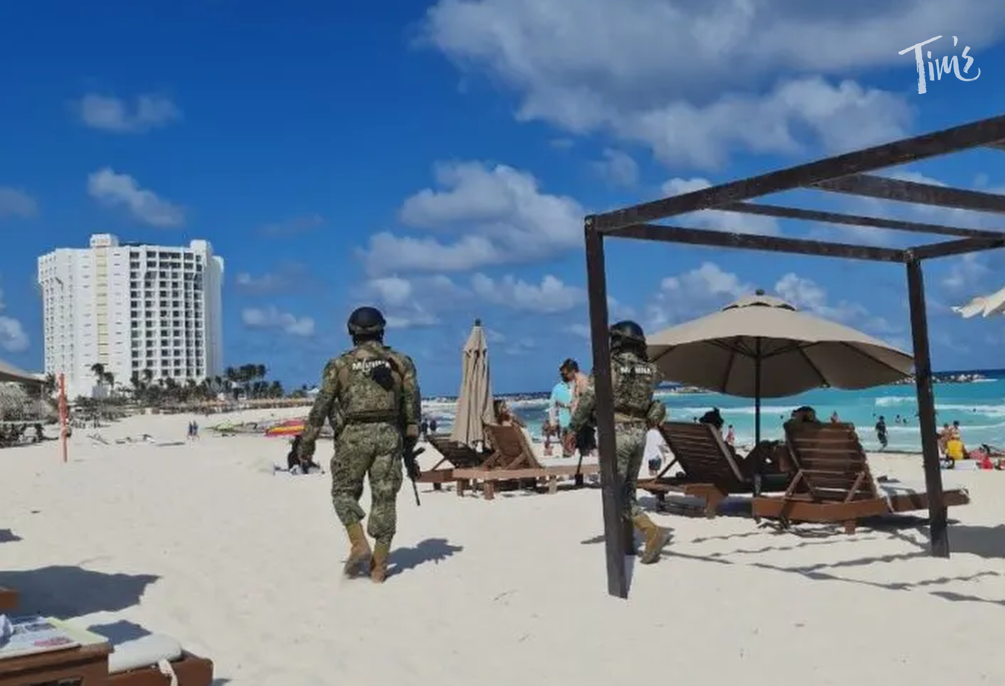 Tourist Protection Army Cancun Beaches