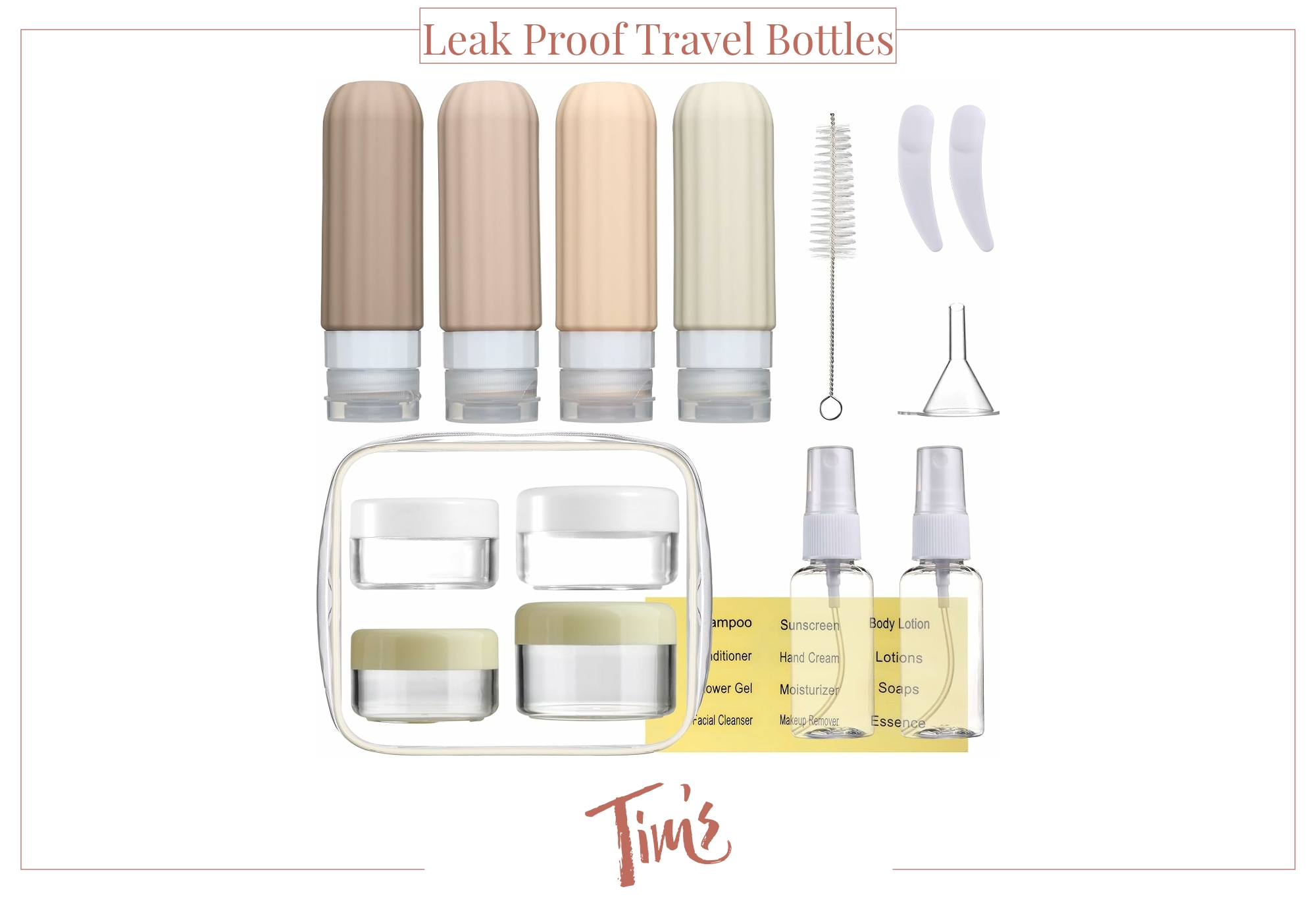 16 Pack Travel Bottles Set for Toiletries, Leakproof Travel Containers for Toiletries TSA Approved Silicone Travel Accessories Squeezable Refillable 3oz for Shampoo Conditioner Lotion