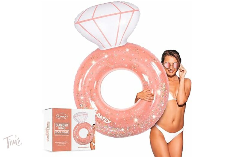 Floatey Diamond Ring Float Bachelorette Party Decorations - XtraLarge 61 Inches, Rose Gold Diamond Ring Pool Float | Bachelorette Pool Floats for Bride | Ring Floatie Bachelorette Party Accessories