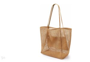 KALIDI Beach Mesh Tote Bag, Casual Tote Bag Hobo Women Foldable MAX 23L Shoulder Bag For Beach Picnic Vacation