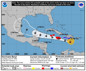 Hurricane Beryl Heading Towards Cancun As Powerful Category 5