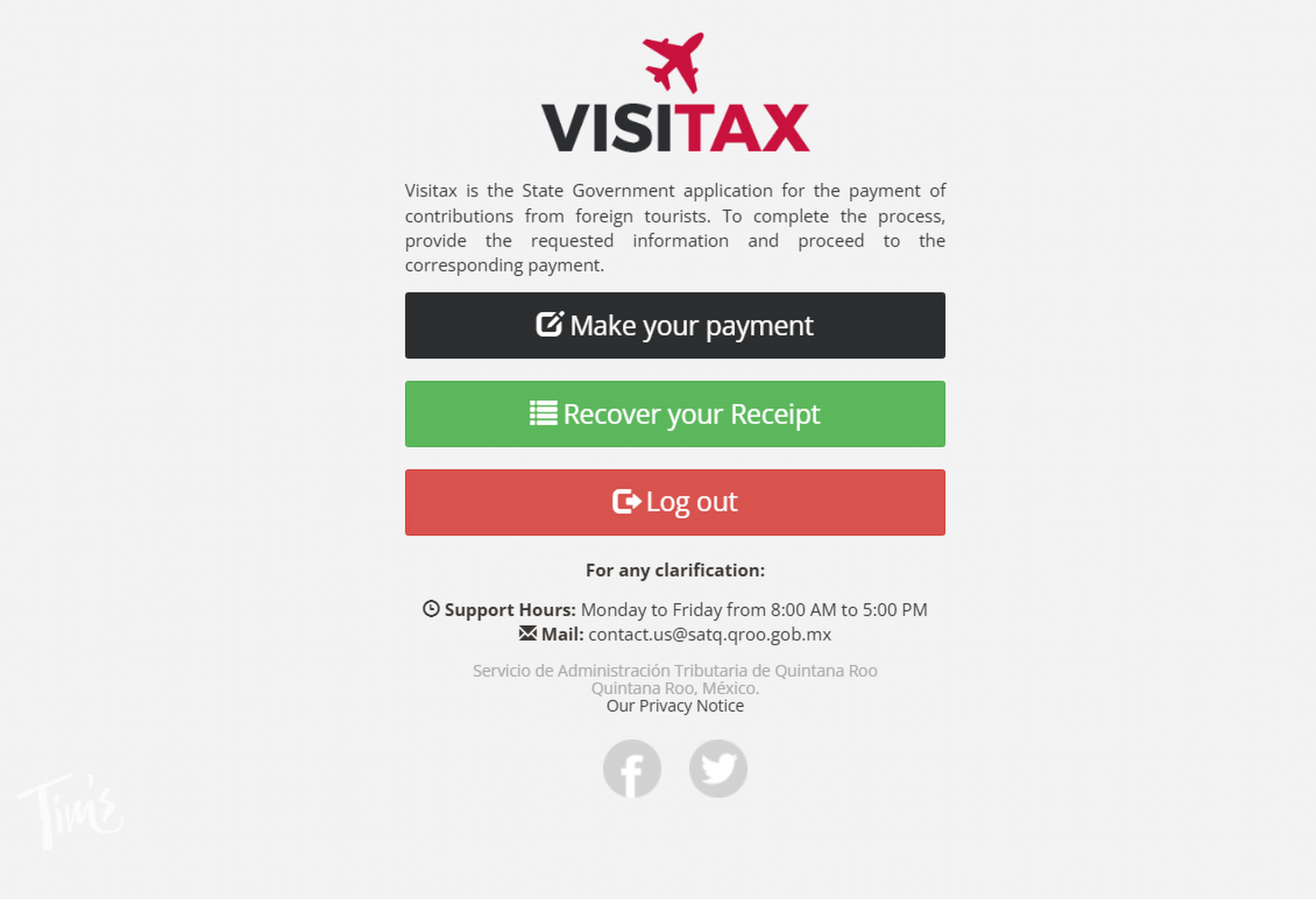 screenshot of the official visitax website in 2025 screenshot of the official visitax website in 2025