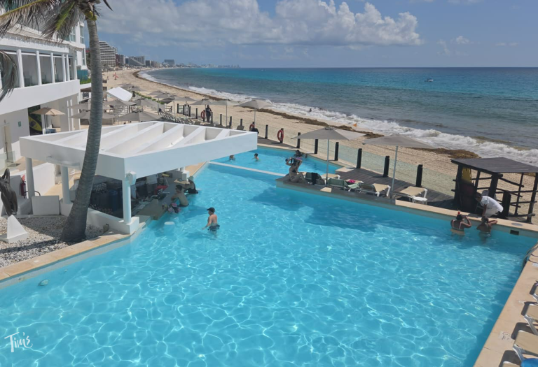 Cancun in August Tim's Ocean Condos vacation rental swim up pool